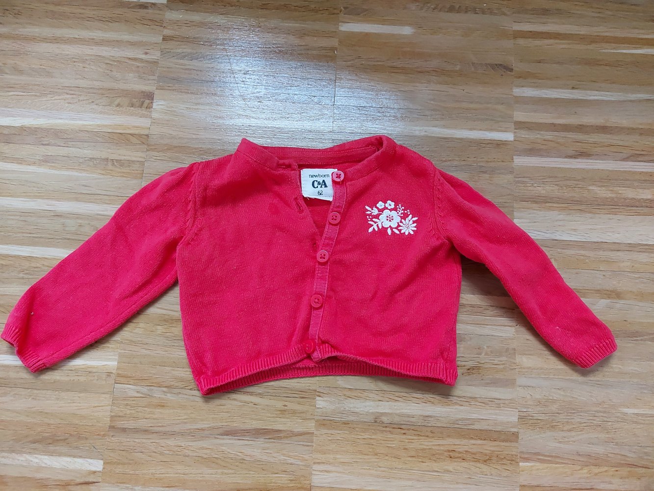 rotes Babystrickjäckchen, Gr. 62