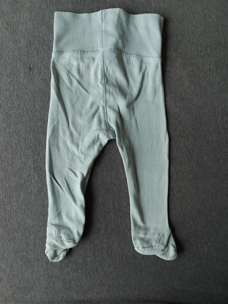 Türkise Babyhose mit breitem Bund und Füßchen, Gr. 62