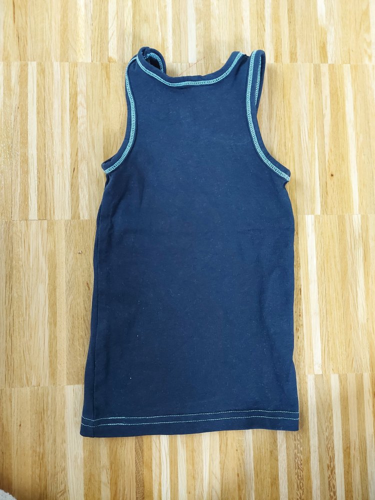 dunkelblaues ärmelloses Muscle-Shirt mit Dino, Gr. 92 / Achselshirt / Unterhemd