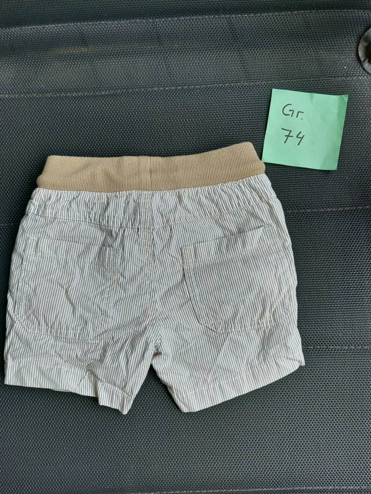 kurze beige-gestreifte Babyhose, Gr. 74