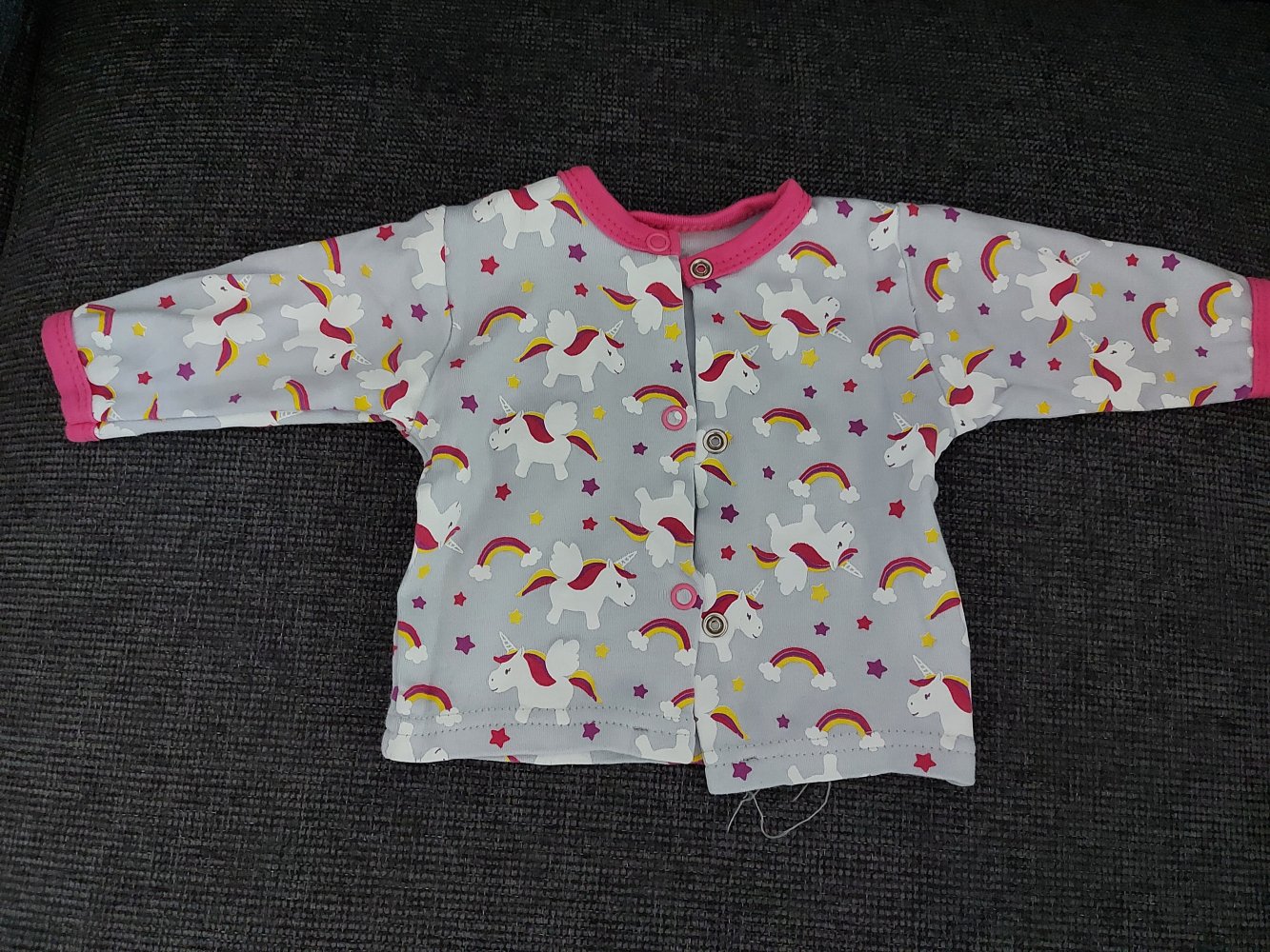 supersüßes Babymädchen-Set mit Einhorn: Strampler und Jäckchen, Gr. 56