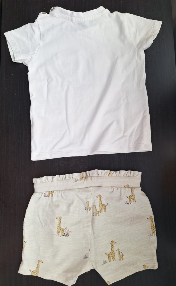 2-teiliges Set: T-Shirt und kurze Hose mit Giraffen, Gr. 74