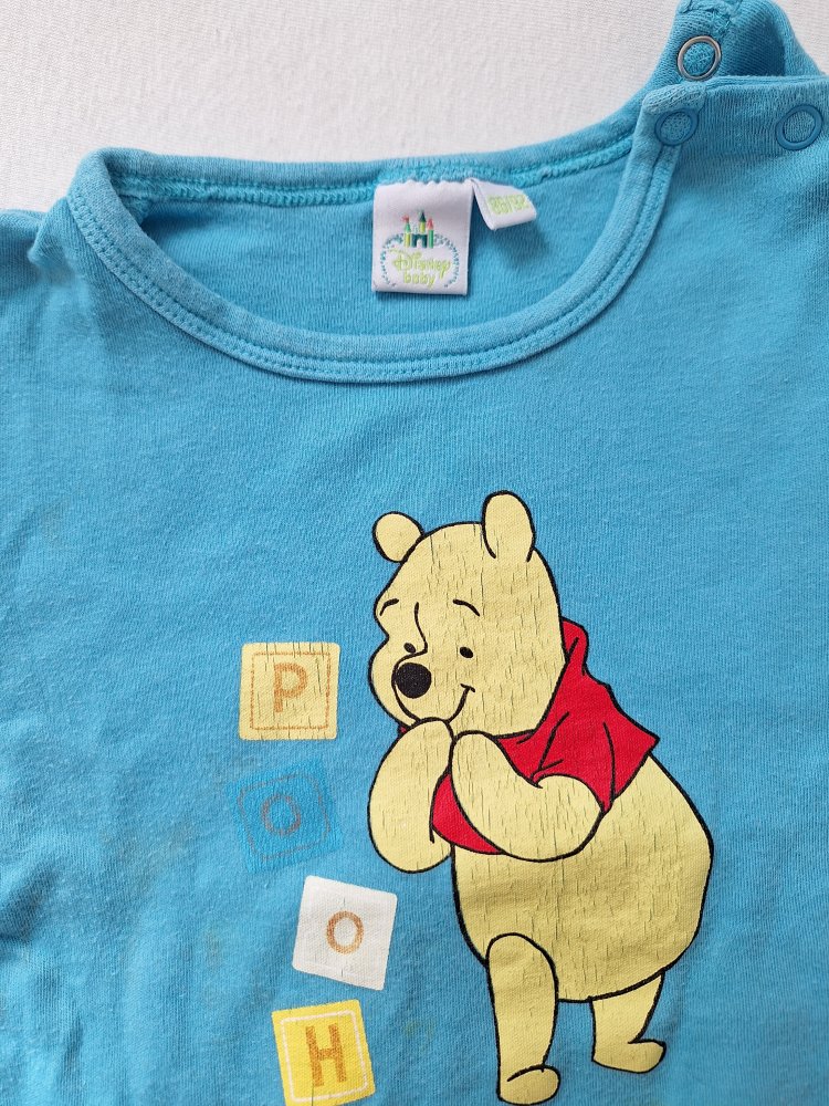 blauer Kurzarmbody mit süßem Winnie-Pooh-Print, Gr. 86/92