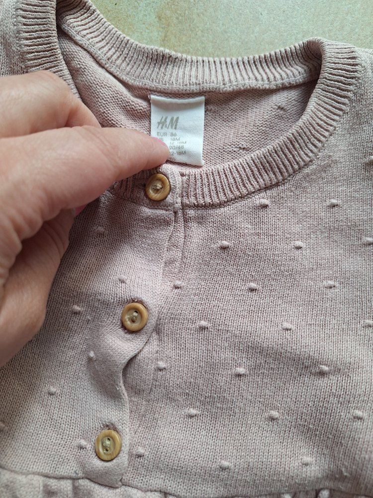 Langärmliges altrosa Kleidchen, Gr. 86 pastell Ostern