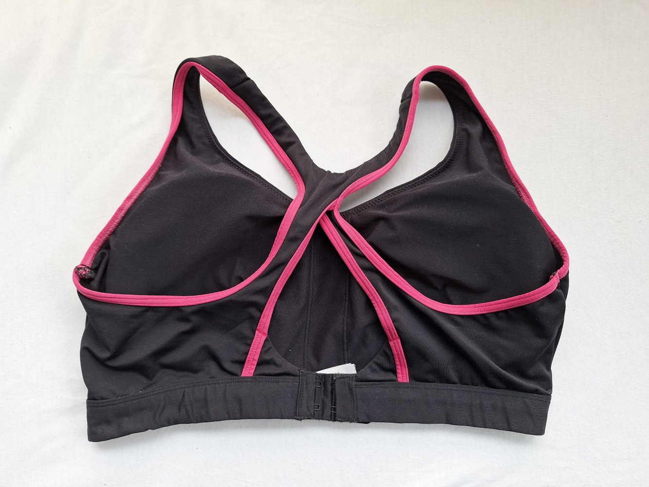 Schwarz pinkes Sport Bustier / Sport BH Gr. L