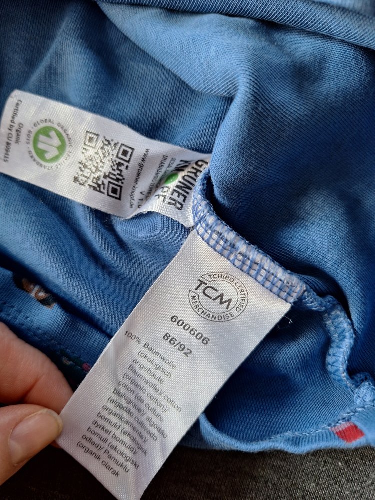 Blauer Weihnachtspullover mit Hunden und Weihnachtsmotiven, Gr. 86/92