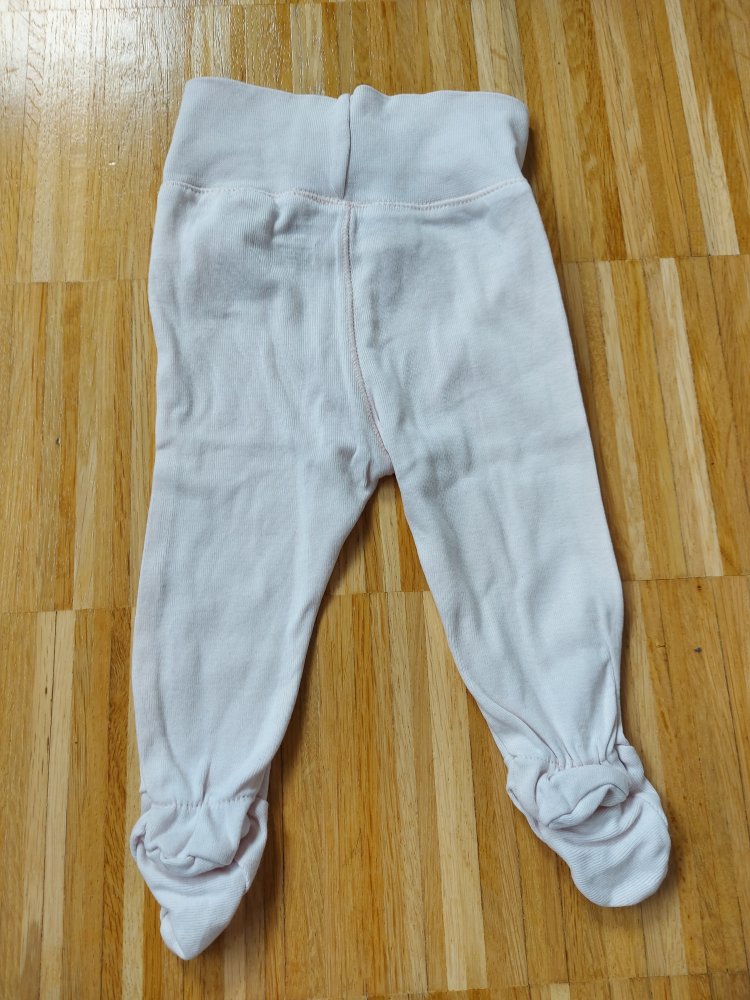 Rosa Babyhose mit breitem Bund und Füßchen Gr. 62