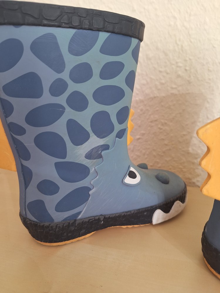 Gefütterte Dino Gummistiefel, Gr. 24 mit Fleece