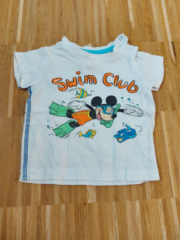 kurzärmliges weißes T-Shirt mit Mickey Mouse Gr. 68