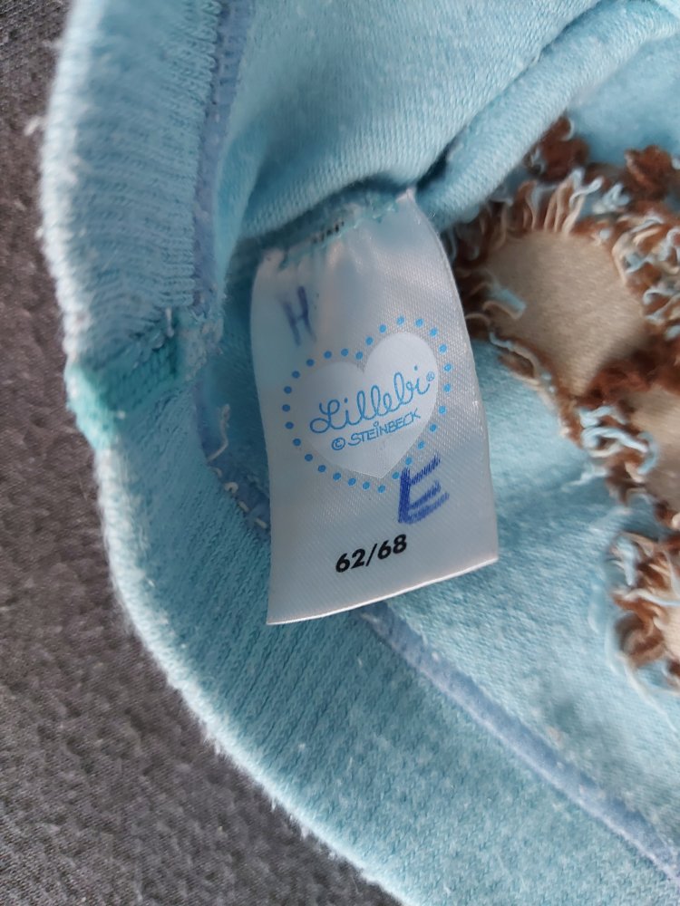 türkisfarbene Babystrumpfhose mit süßer Lillebi-Maus, Gr. 62/68