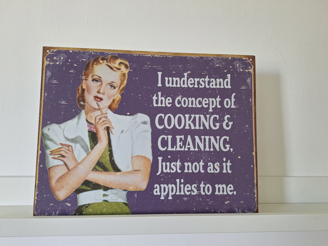 Blech Schild retro Stil Küche Bild route66 feminismus