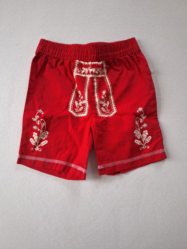 kurze rote Hose im Trachtenlook, Gr. 80