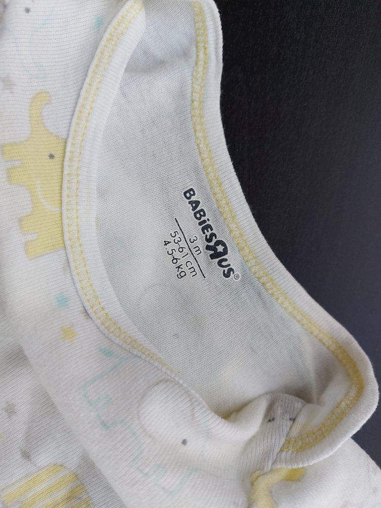 Niedlicher Kurzarmbody mit Elefantenmuster, Gr. 56 unisex geschlechtsneutral