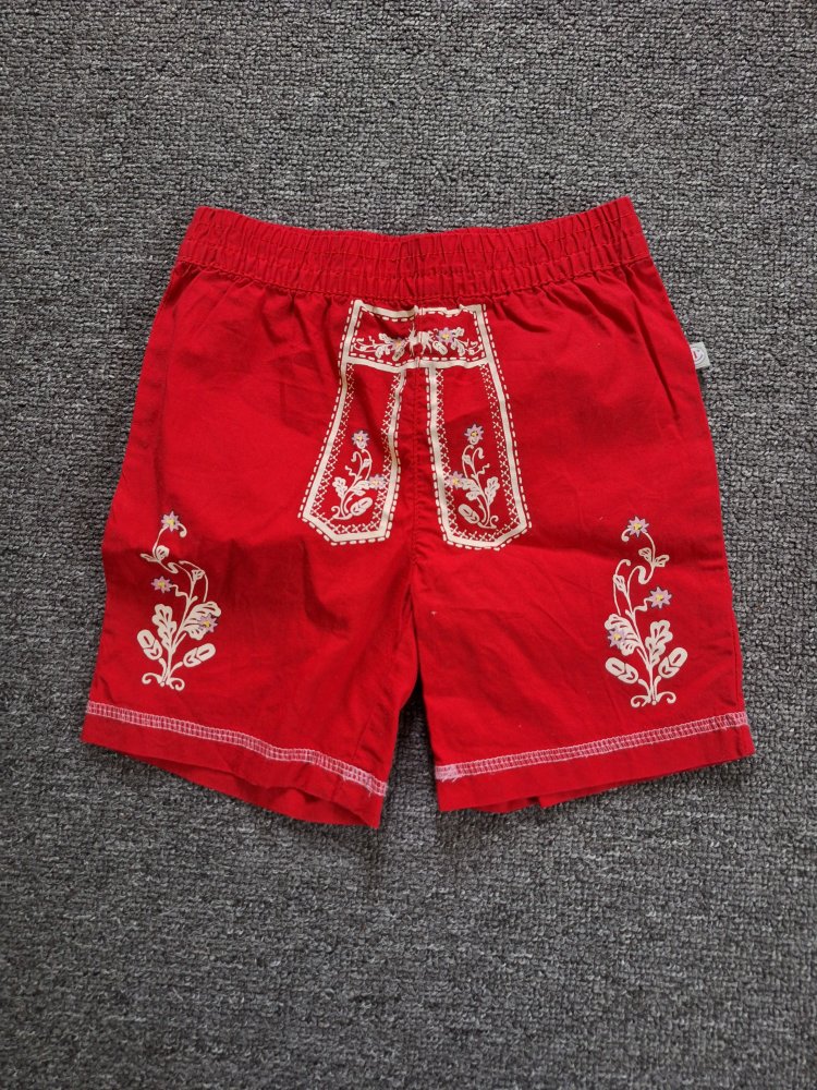 kurze rote Hose im Trachtenlook, Gr. 80