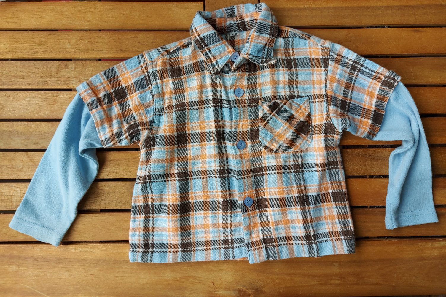 langärmliges kariertes Baby-Holzfällerhemd, Gr. 80