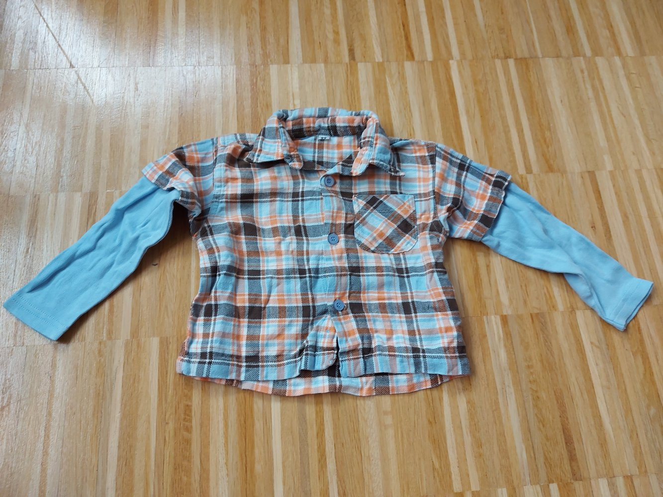 langärmliges kariertes Baby-Holzfällerhemd, Gr. 80