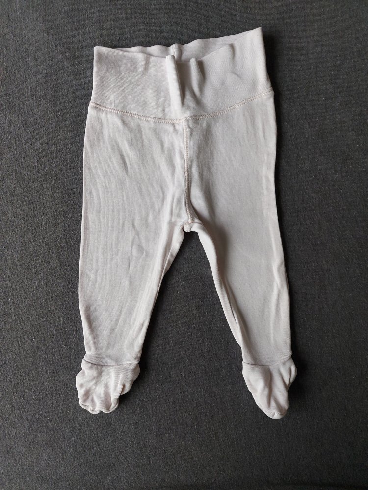 Rosa Babyhose mit breitem Bund und Füßchen Gr. 62