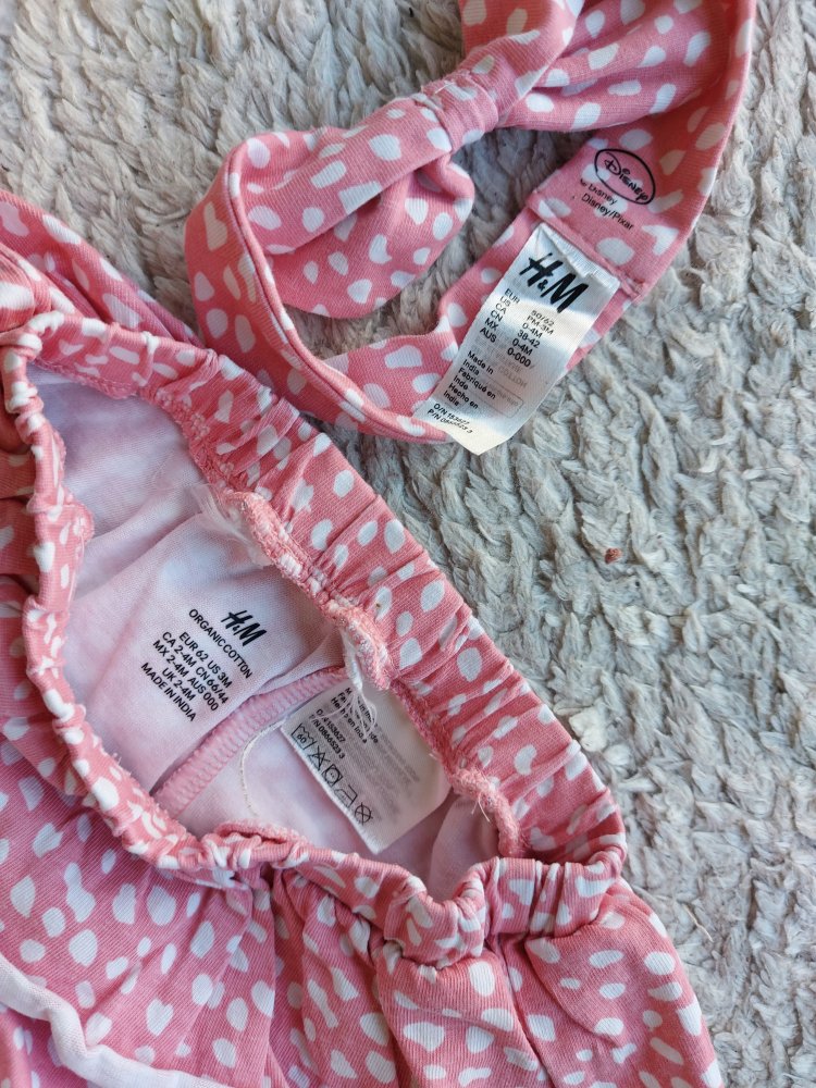 2-tlg. Set: kurze rosa Punktehose mit Haarband / Haarschleife, Gr. 62