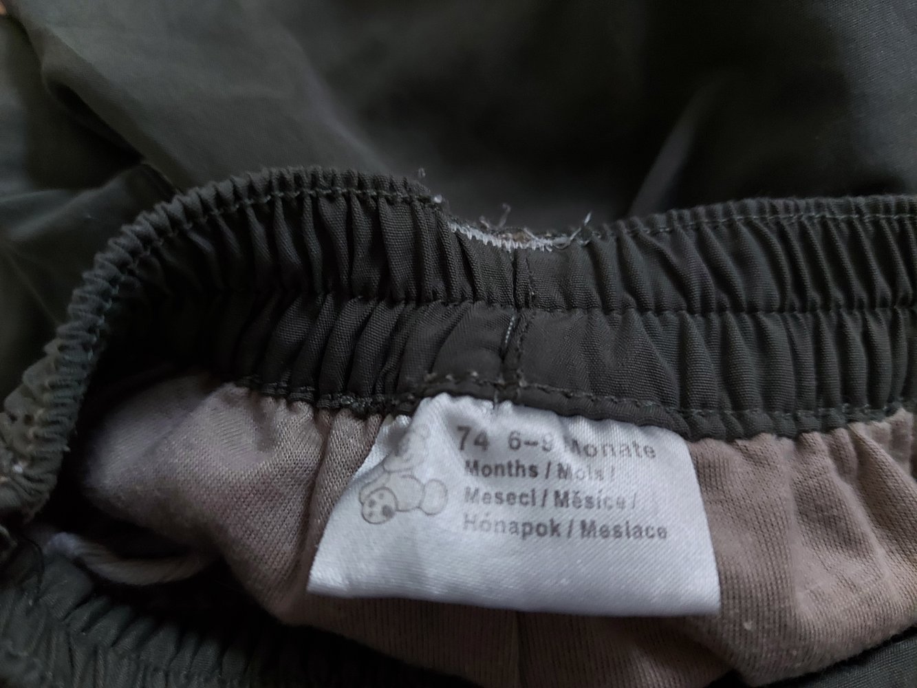 khakifarbene Babyhose im Cargo-Style, Gr. 74 (6-9 Monate)