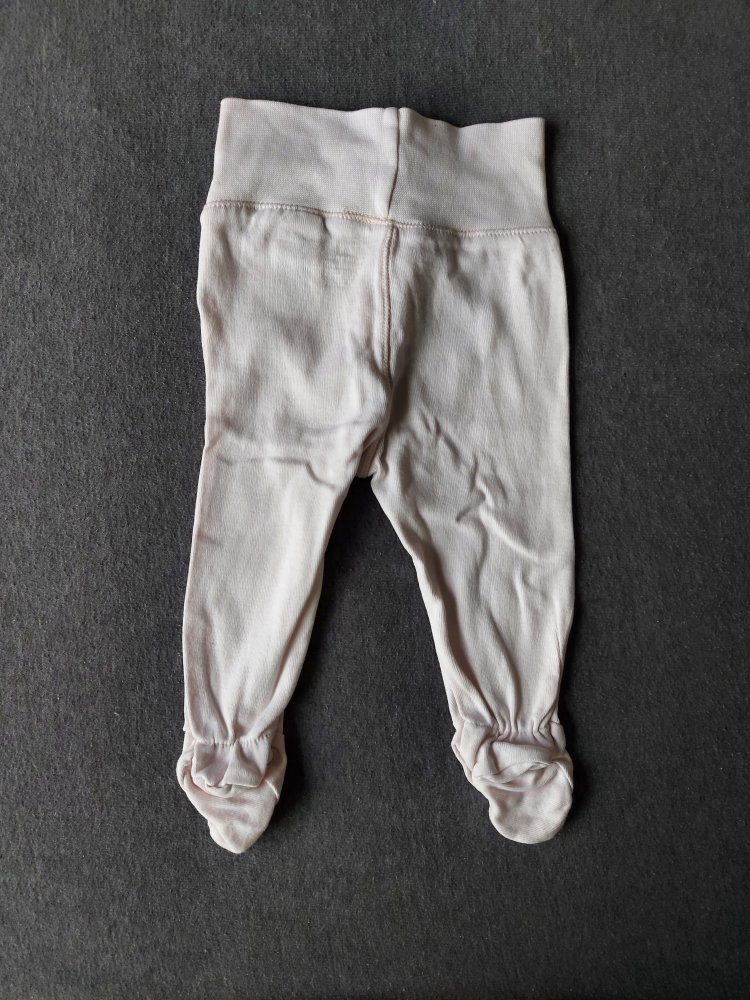 Rosa Babyhose mit breitem Bund und Füßchen Gr. 62