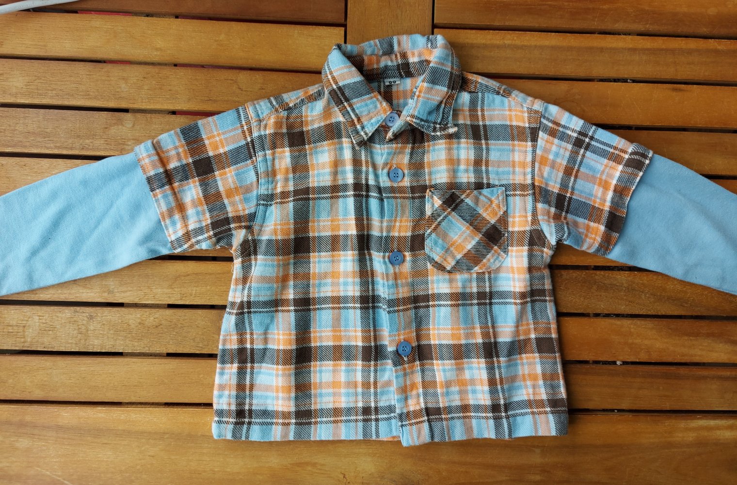 langärmliges kariertes Baby-Holzfällerhemd, Gr. 80