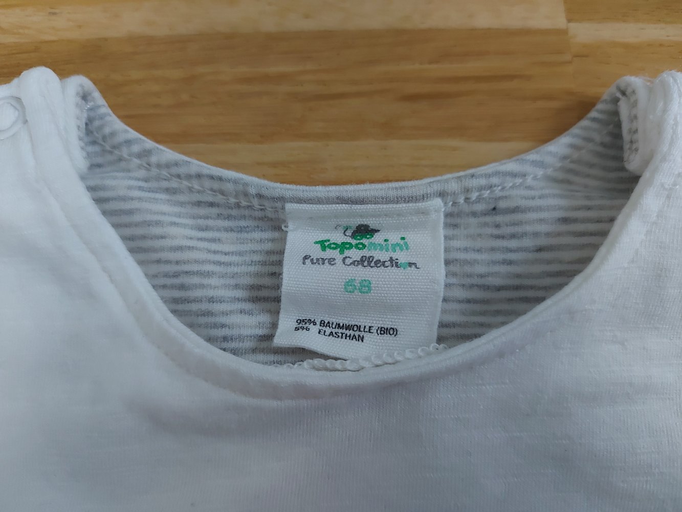 langärmliger weißer Babypullover Gr. 68 mit Giraffe, Bär und Hase