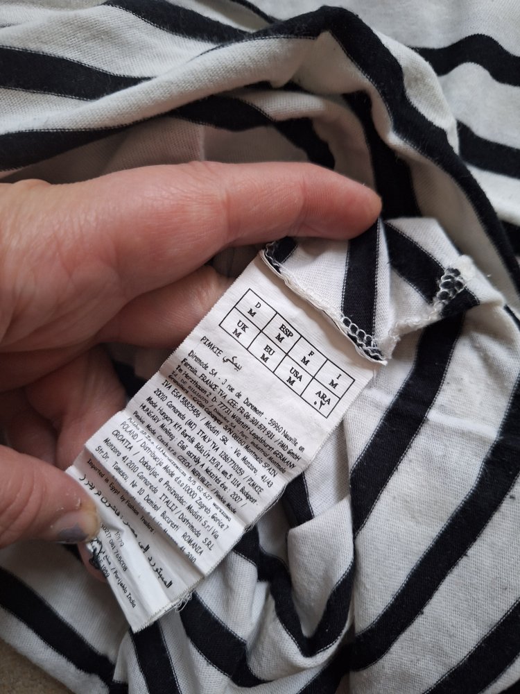 Schwarz weiß gestreiftes Sweatshirt, Gr. M