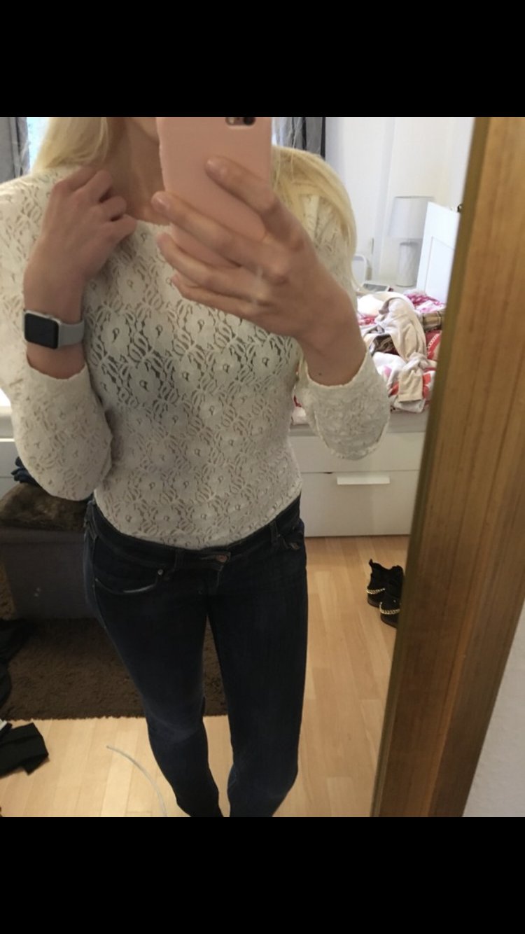 Langärmeliges Spitzen Shirt 