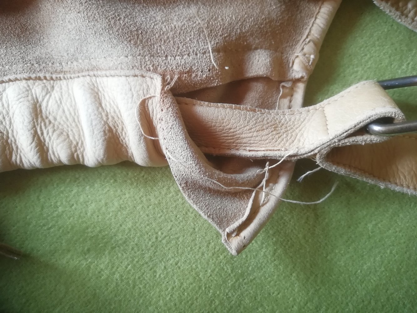 Lederbeutel Beuteltasche Echtleder hellbraun Vintage groß