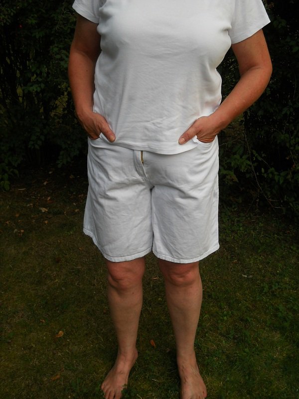 Jeans Bermuda 5-Pocket weiß Gr. 48/XL