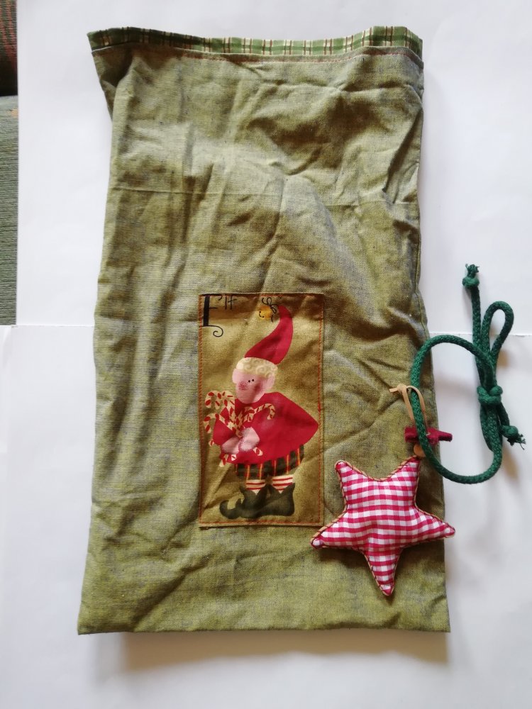 Beutel Geschenkbeutel Stoff Baumwolle Weihnachten 25 x 42 cm