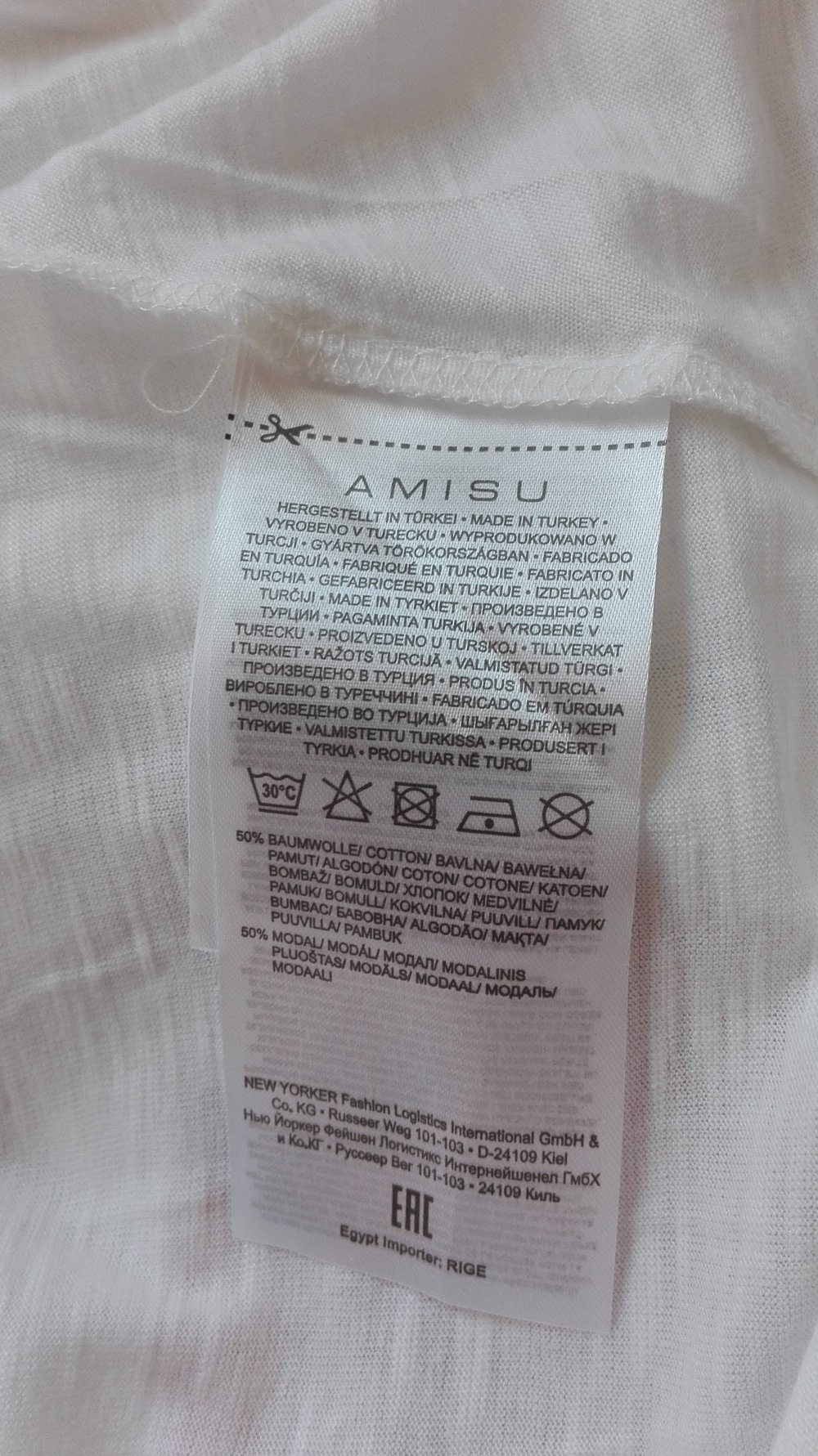 weißes florales Top mit Blumen Amisu New Yorker Größe 34 XS 