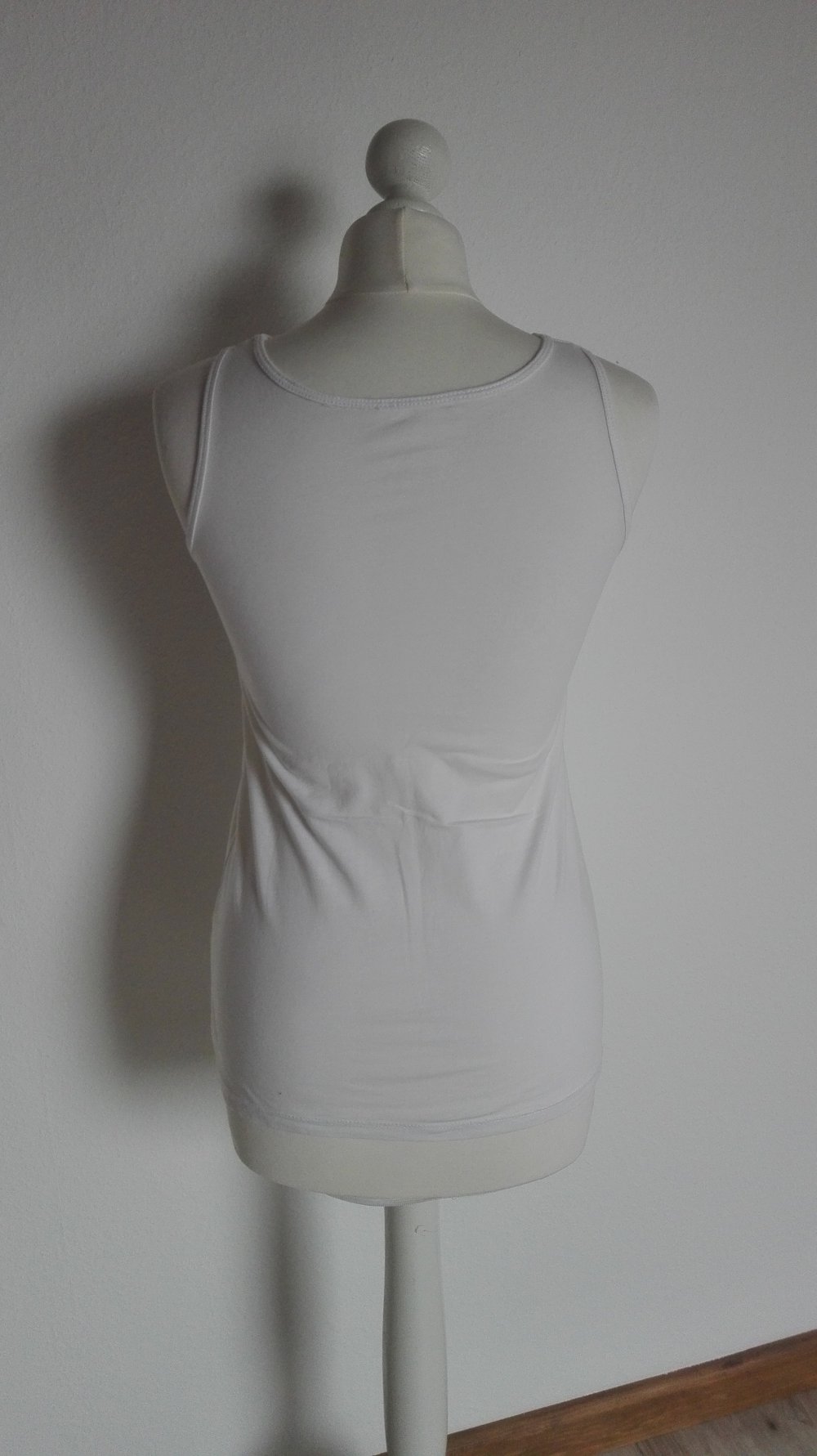 Weißes Top mit Aufschrift Live to Love Größe 34 36 XS S 