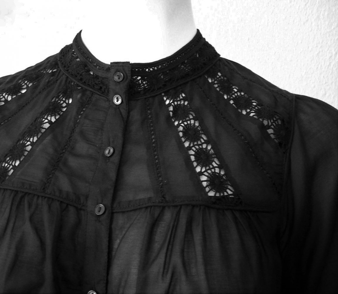 Bluse schwarz transparent