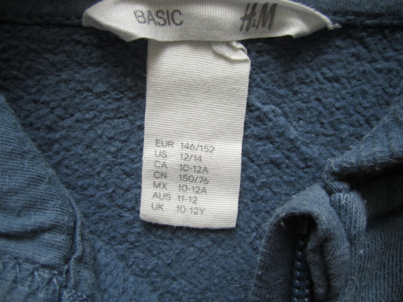 H&M Kapuzen-Sweatjacke 146/152 jeansblau