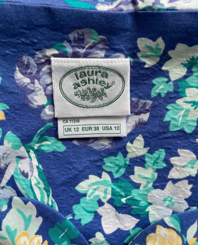 Laura Ashley 90s Blumen Kleid Floral Dress 90er Puffärmel