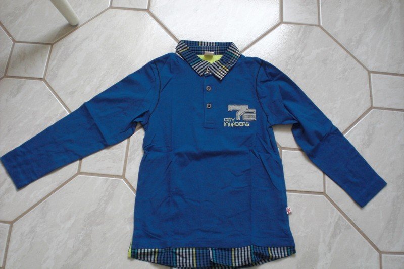 4 Shirts Neu Gr. 122 Whoppi Kanz Blue Seven  