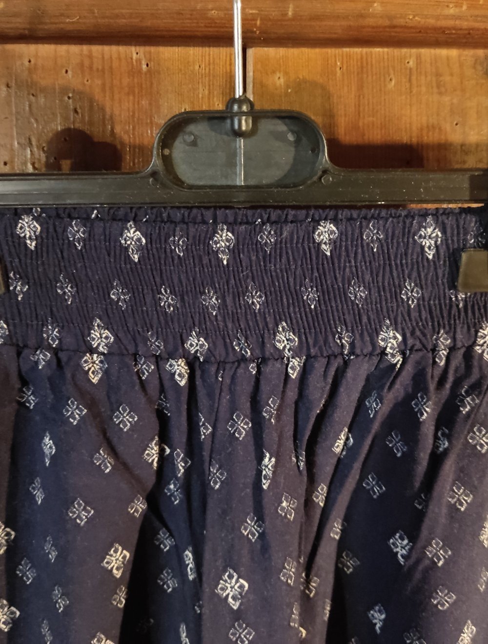 Vintage Culotte-Marlene Hose Gr.32/XXS blau-creme