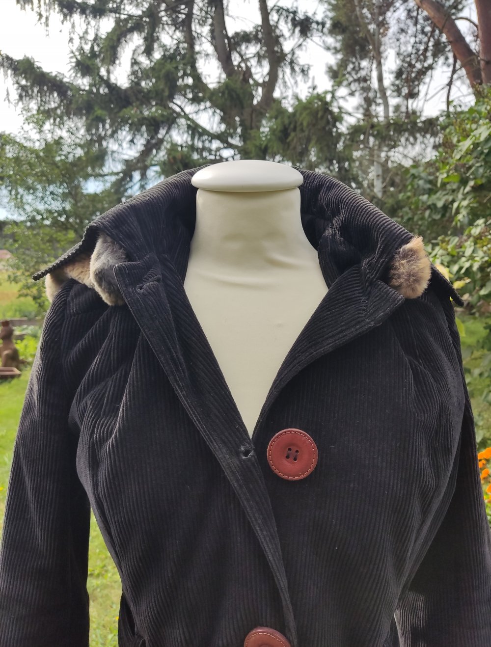 Dolce & Gabbana Mantel mit Kapuze Gr.34/XS schwarz