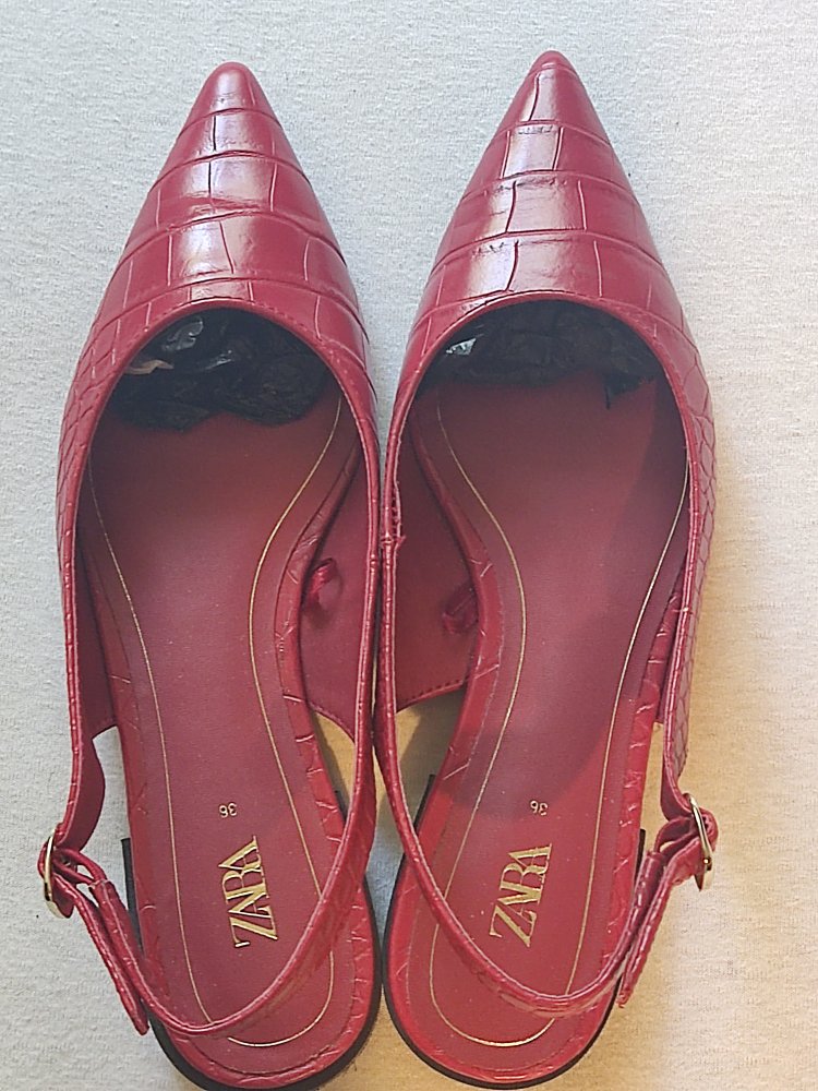 Zara Slingback Sandalen Gr.36 weinrot