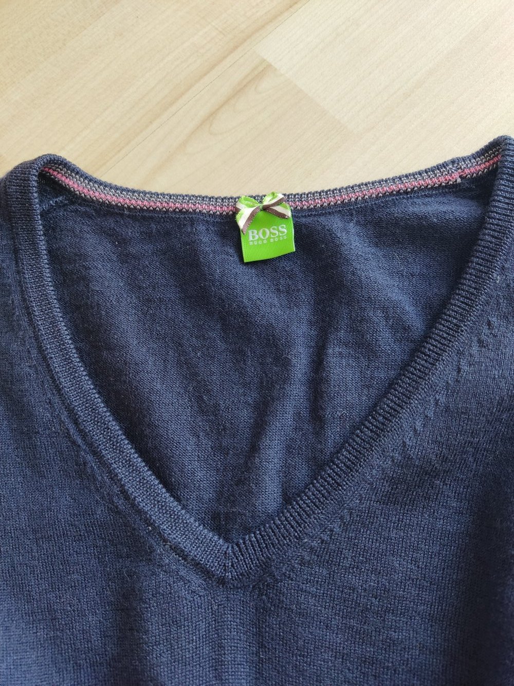 Hugo Boss Pullover Schurwolle Gr.XS dunkelblau 