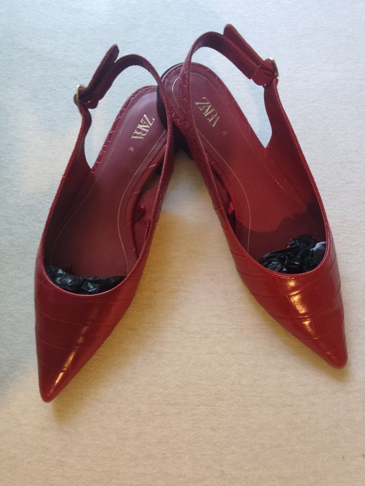 Zara Slingback Sandalen Gr.36 weinrot