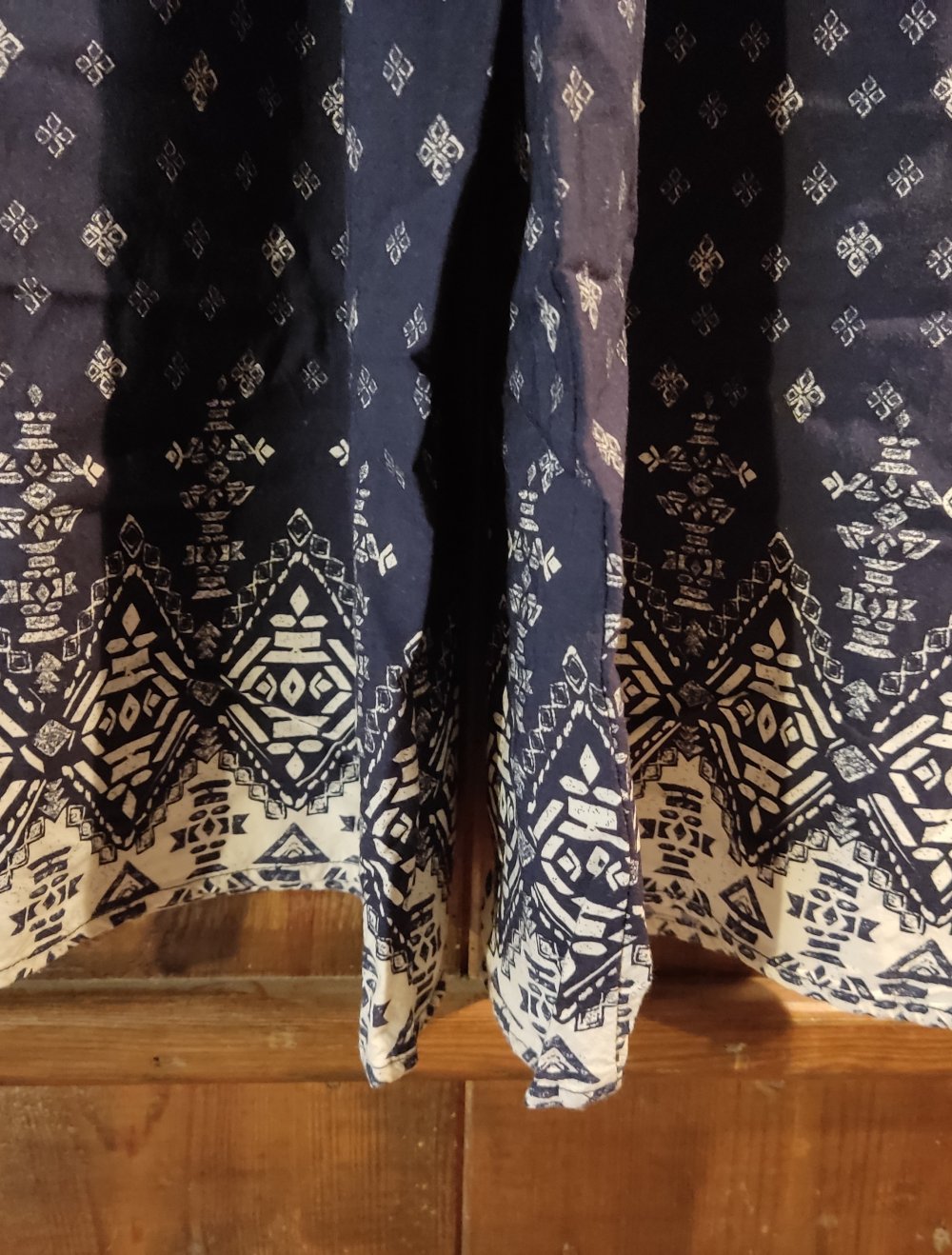 Vintage Culotte-Marlene Hose Gr.32/XXS blau-creme