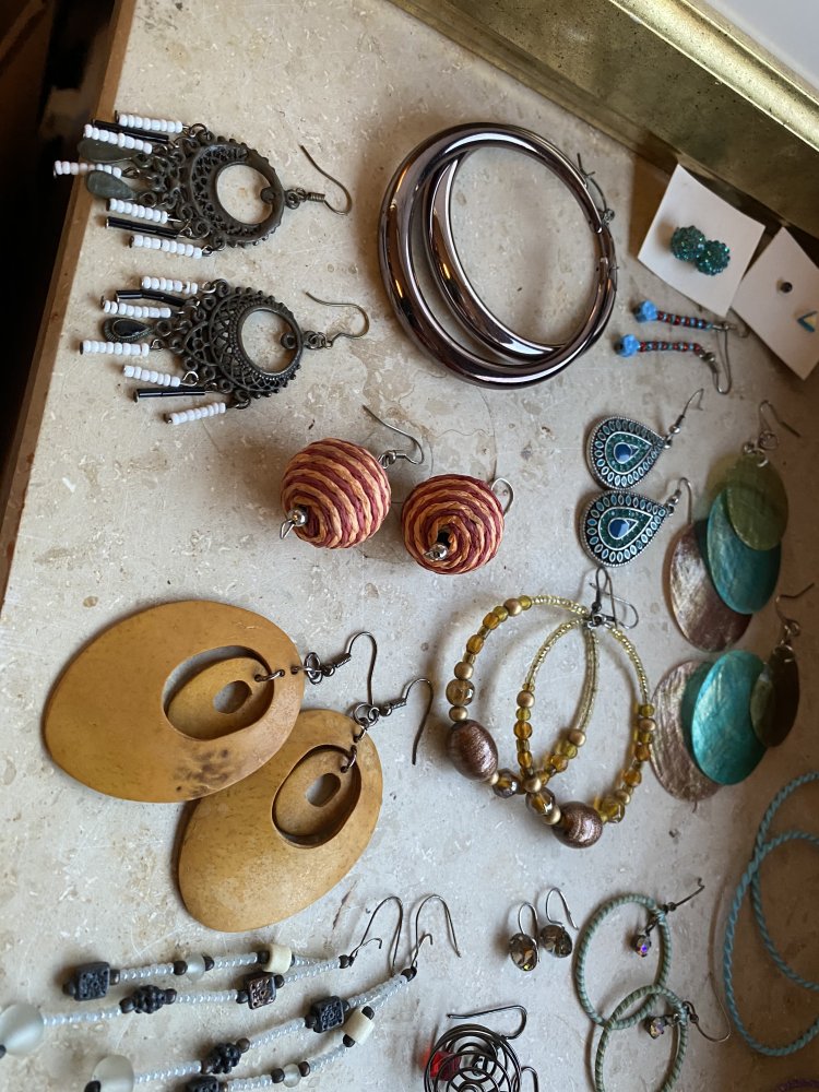 Ohrringe Perlen Creolen Gold Silber Ketten Muschel Faden Steinchen