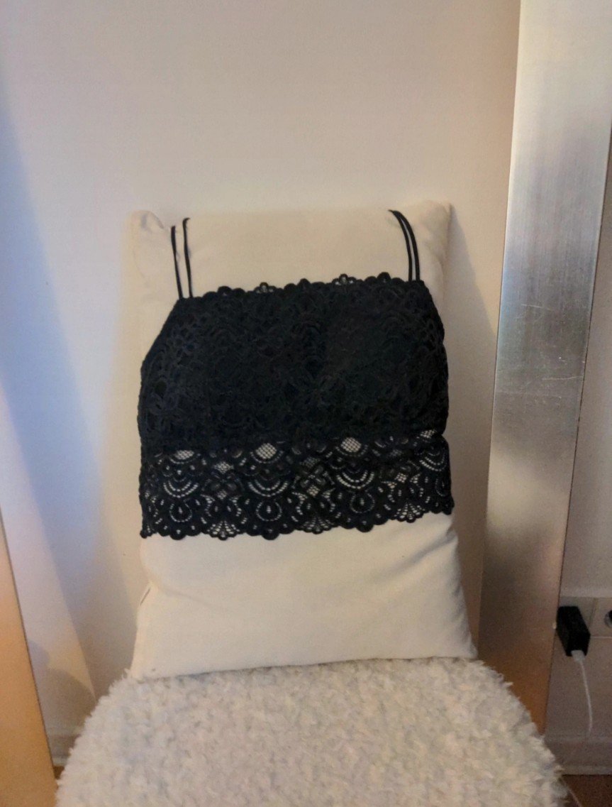Bralette schwarz Spitze, 38/M