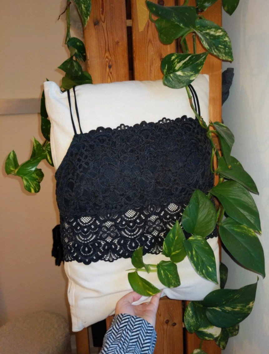 Bralette schwarz Spitze, 38/M