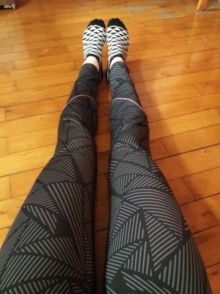 Sport Leggings mit Muster dunkelgrau coral