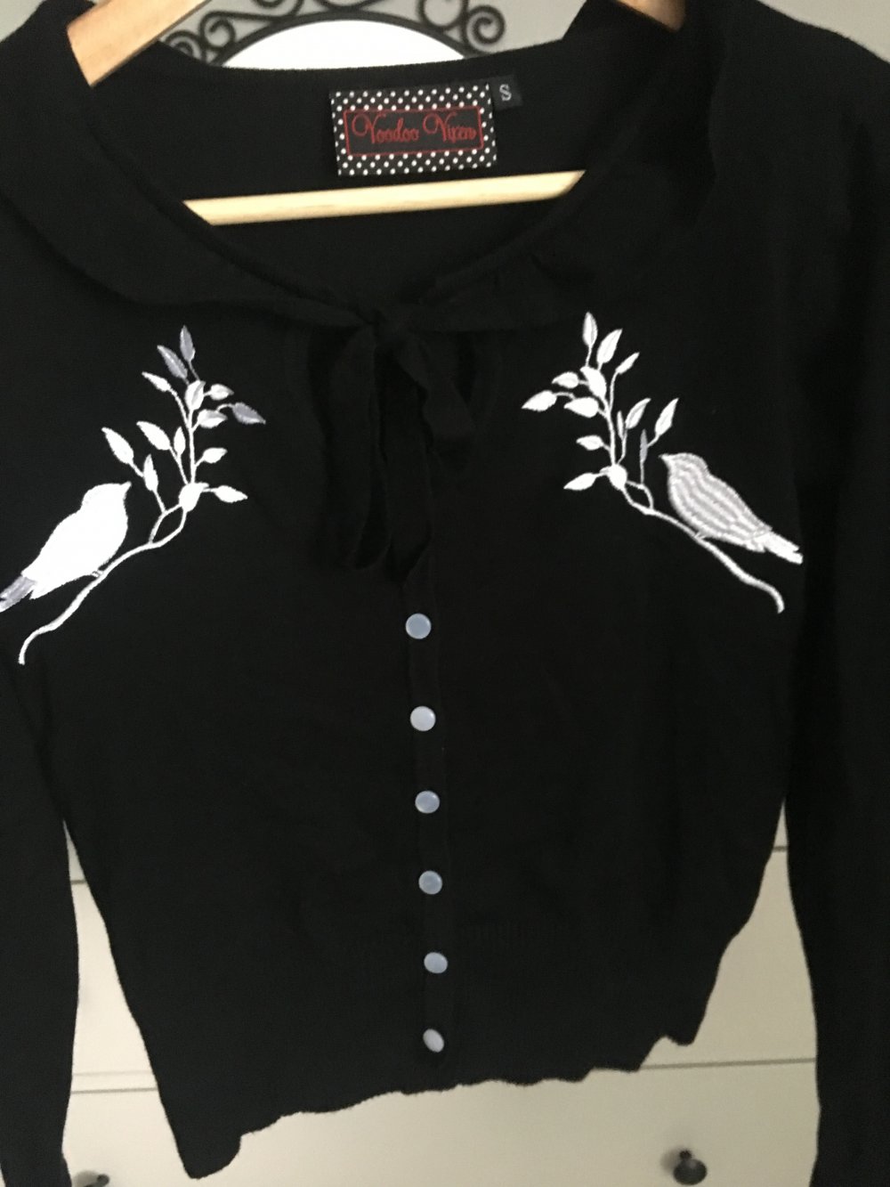 Vodoo Vixen Damen Strickjacke Cardigan Bird rockabilly 50s retro S