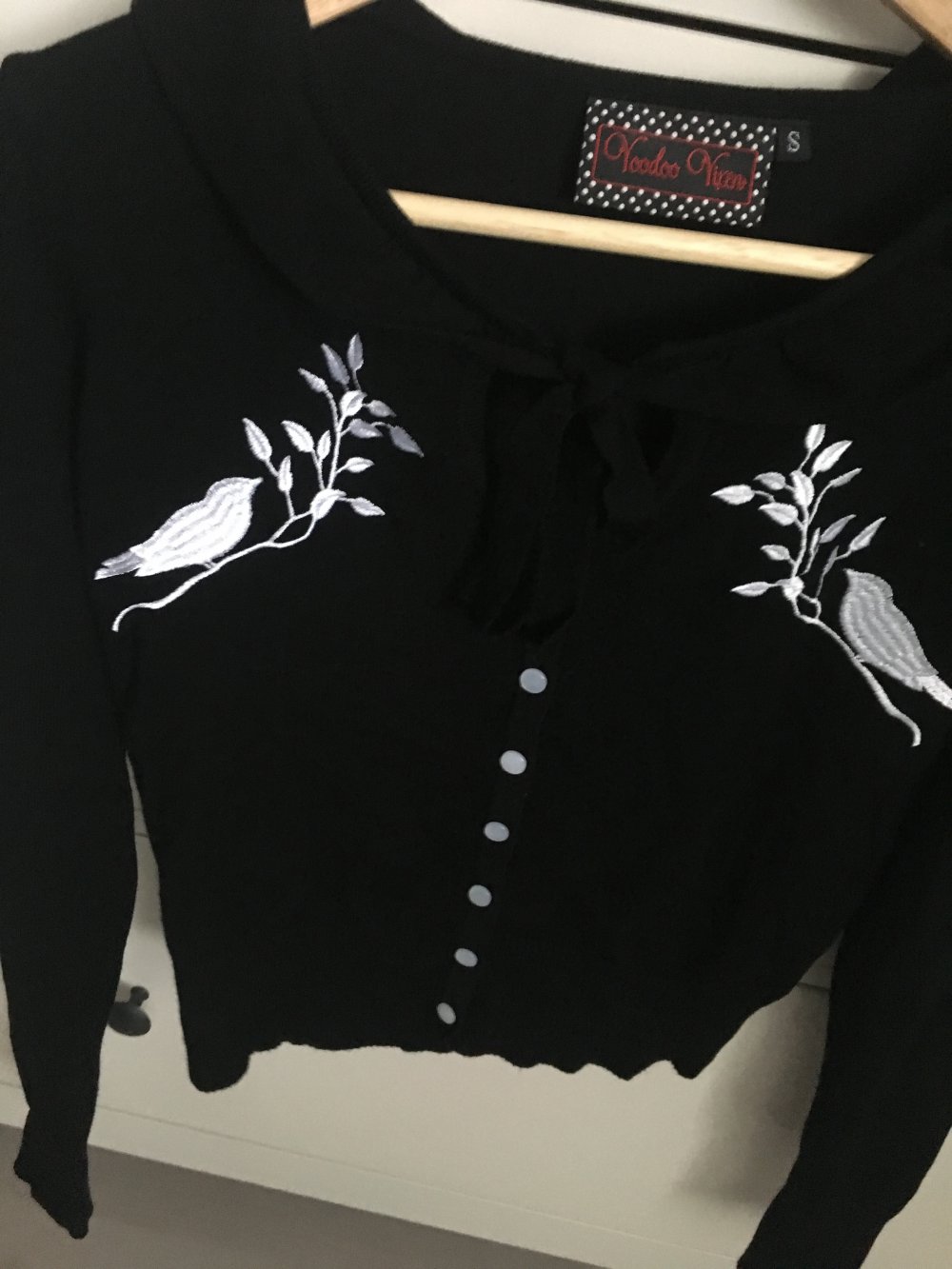 Vodoo Vixen Damen Strickjacke Cardigan Bird rockabilly 50s retro S