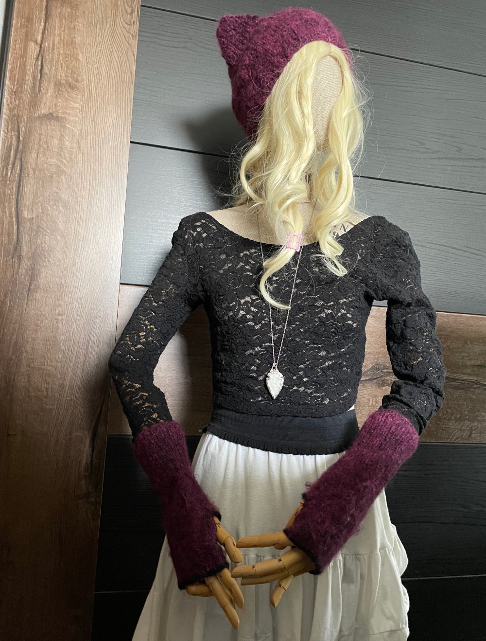 Hand Stulpen Neko bordo lila Emo k-Pop kawaii Japan ??